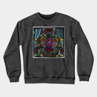 Flower Scene, Colored Crewneck Sweatshirt